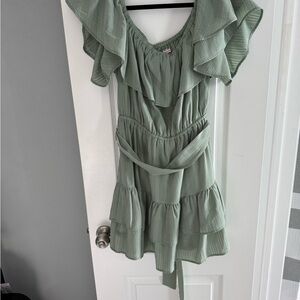 Baltic Born Sage Green Checkered Dress